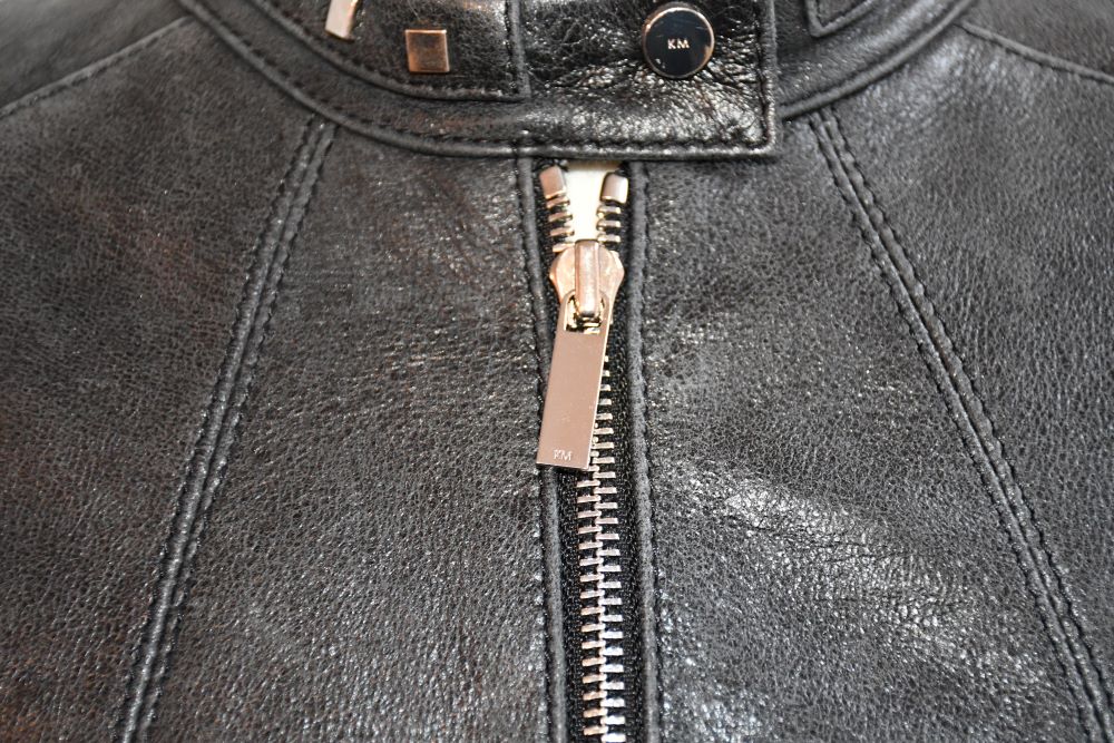Karen Millen Dark Grey Leather Stud Jacket (12)