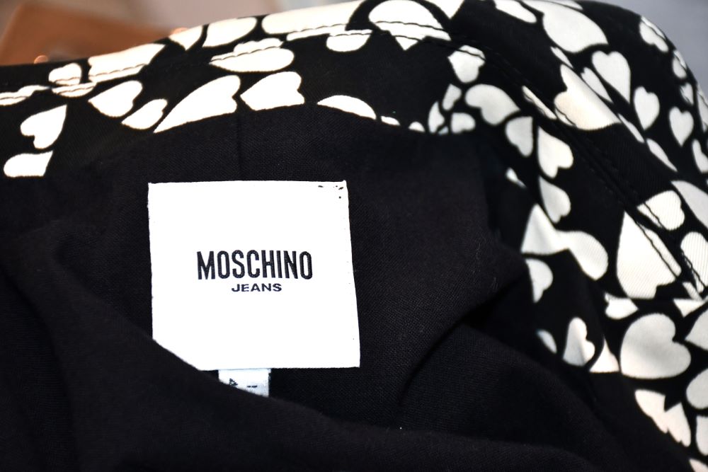 Moschino Black and White Hearts Blazer Jacket (44)