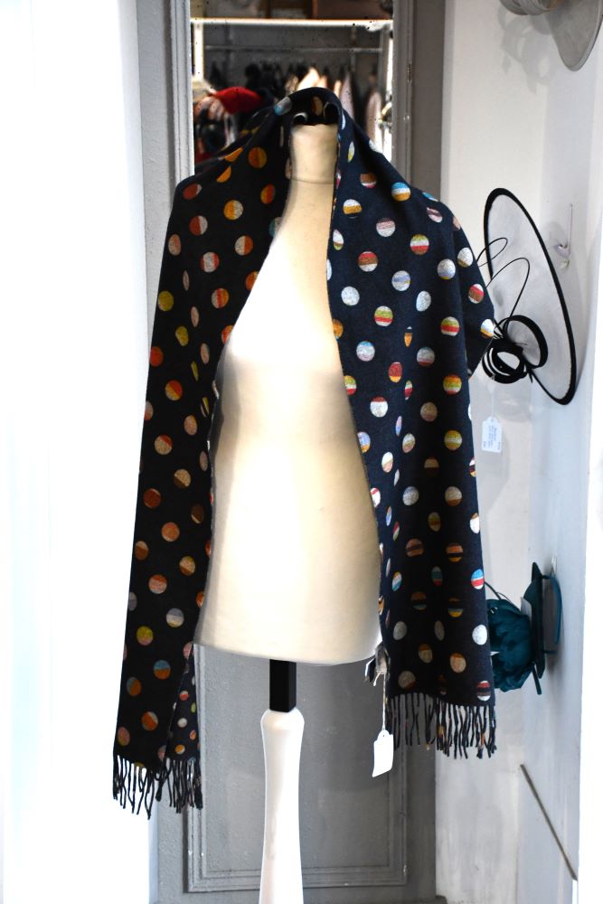 Paul Smith Wool and Cashmere Reversible Spotted Scarf