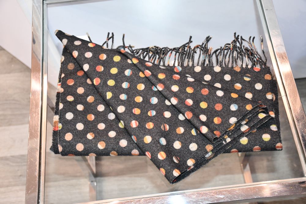 Paul Smith Wool and Cashmere Reversible Spotted Scarf