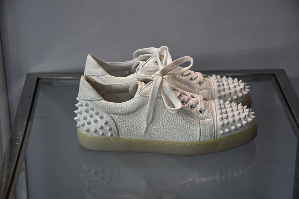 Louboutin White Rockstud Spike Trainers (5)
