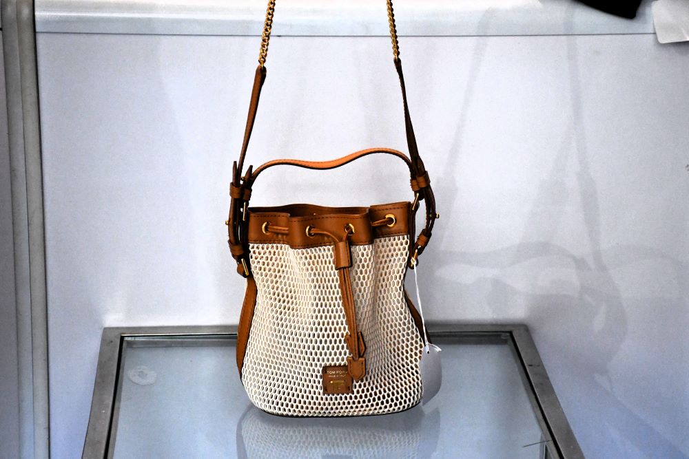 Tom Ford Disco Champagne Mesh Small Bucket Bag Unused