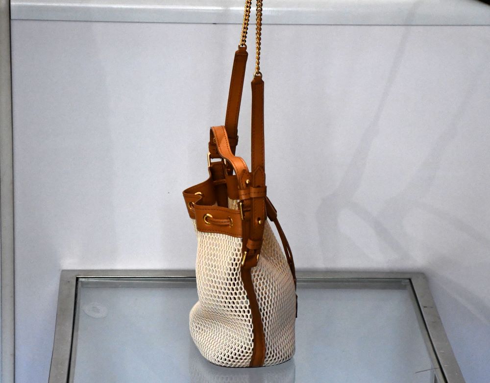 Tom Ford Disco Champagne Mesh Small Bucket Bag Unused