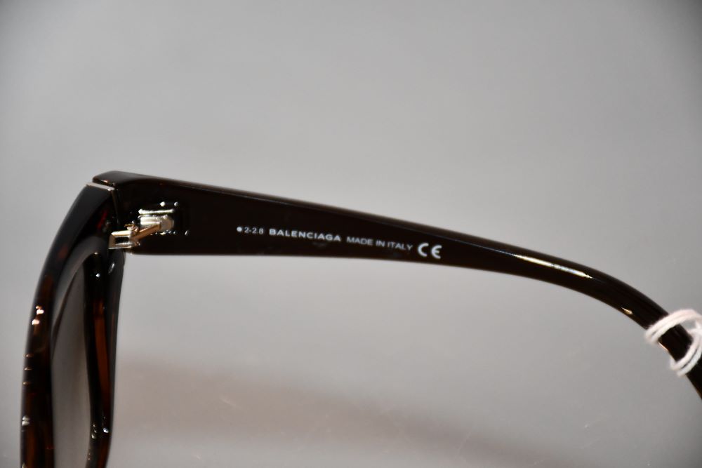 Balenciaga Dark Tortoiseshell Havana Sunglasses