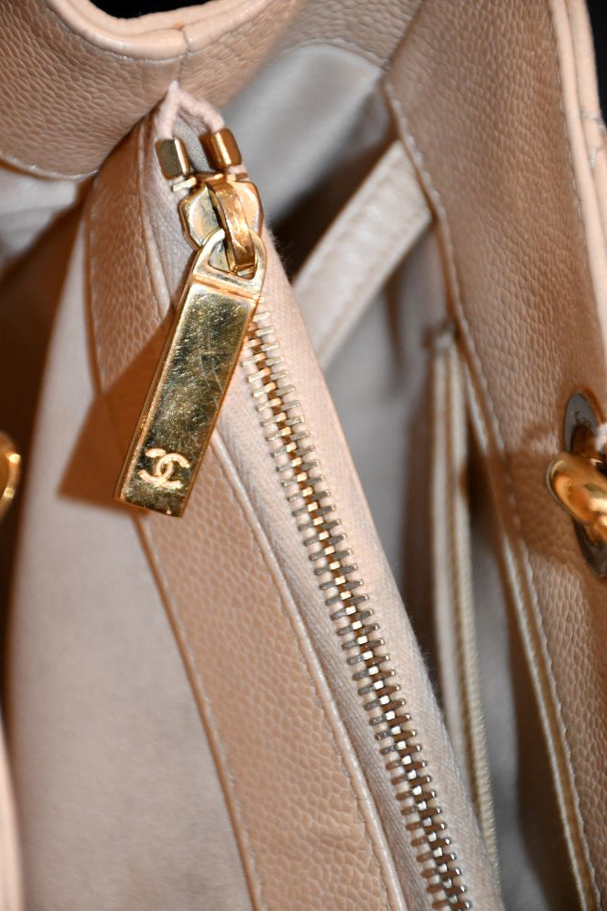 Chanel Beige GST Grand Shopping Tote Leather Bag