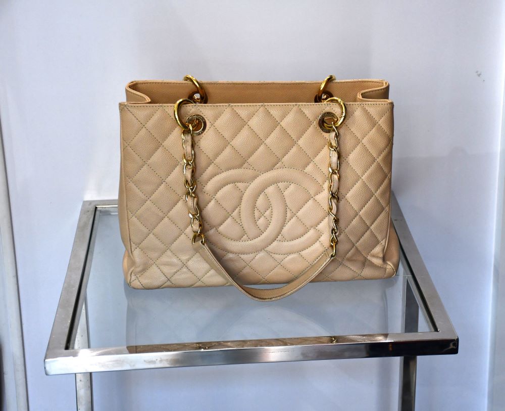 Chanel Beige GST Grand Shopping Tote Leather Bag