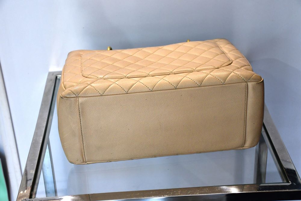 Chanel Beige GST Grand Shopping Tote Leather Bag