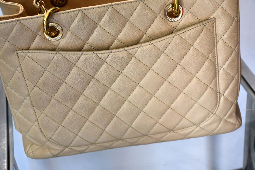 Chanel Beige GST Grand Shopping Tote Leather Bag