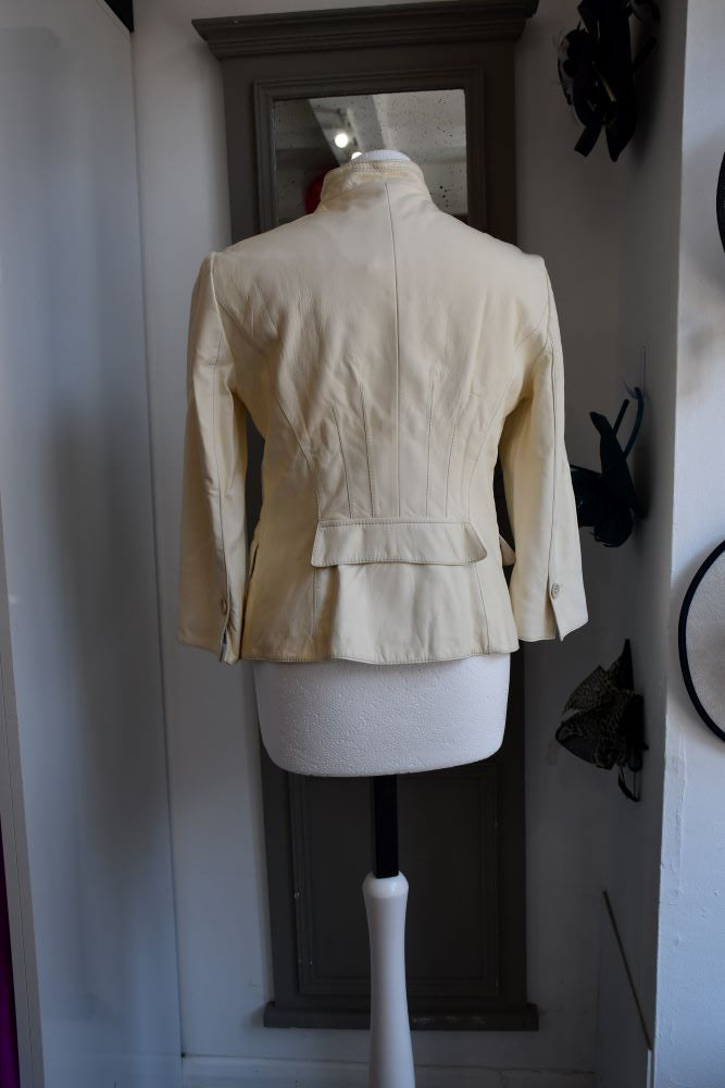 Armani Giacci Cream Leather Jacket BNWT (44)