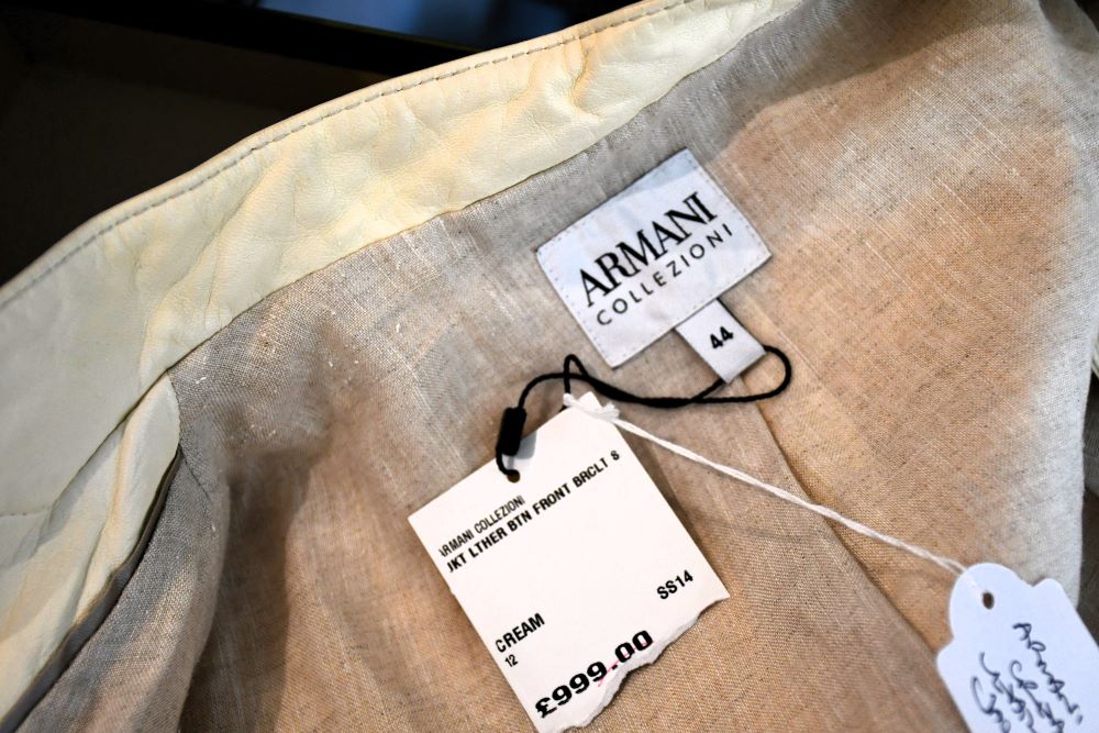 Armani Giacci Cream Leather Jacket BNWT (44)
