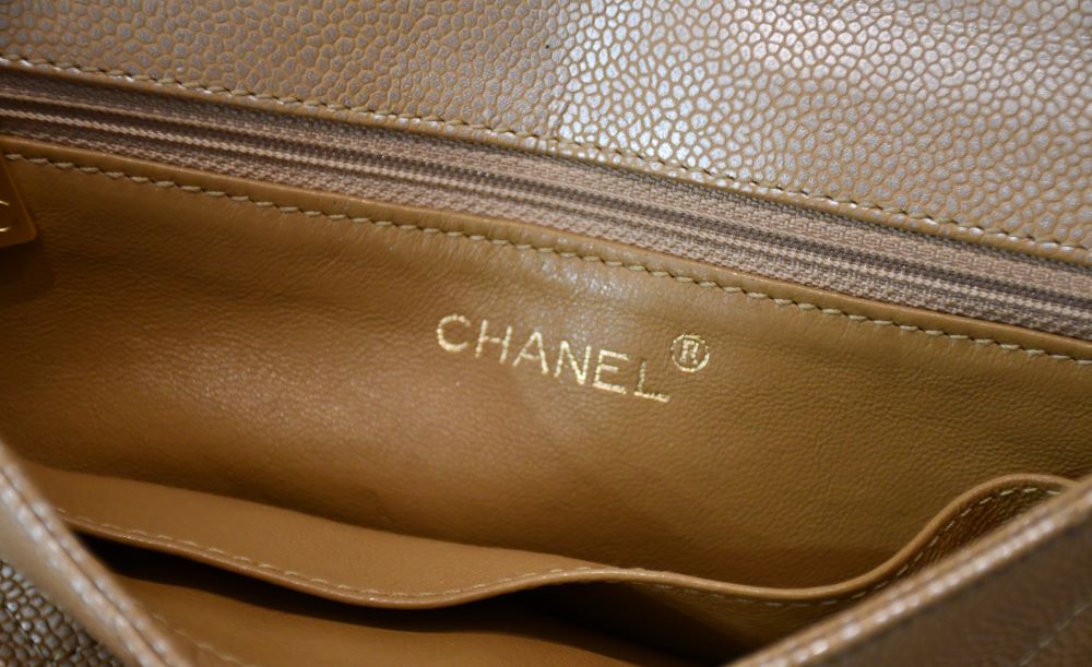 Chanel CC Turn Lock Caviar Leather Shoulder Bag