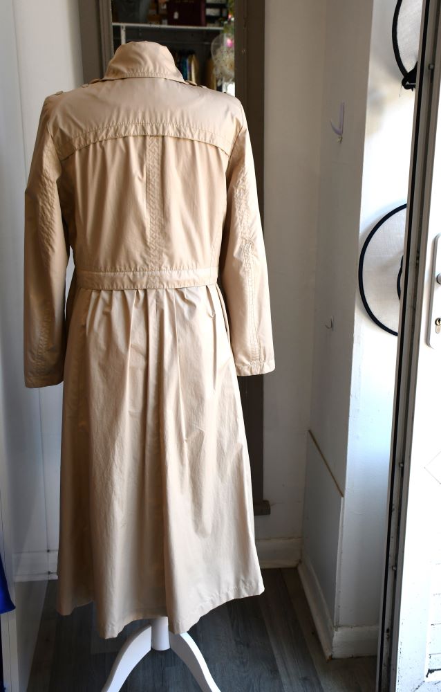 back of preloved Greenstone Beige Lightweight Trench Coat