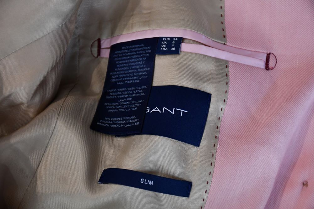 Gant Stretch Linen Pink Blazer (8) BNWT