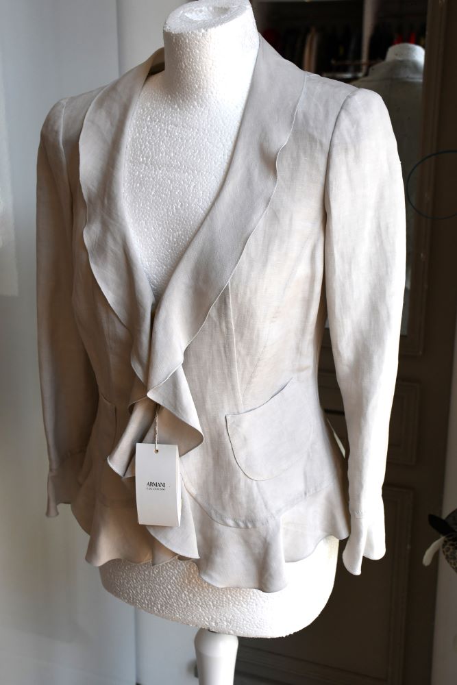Armani Stone Linen and Silk Pelum Jacket (10) BNWT