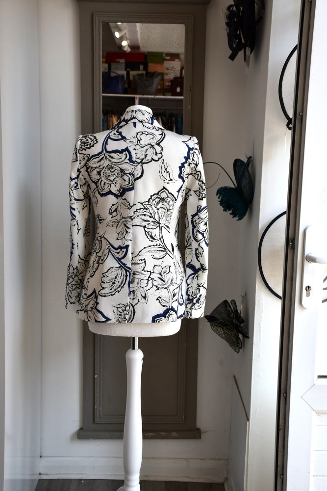 Marella Floral Printed Black and White Blazer Jacket (8)