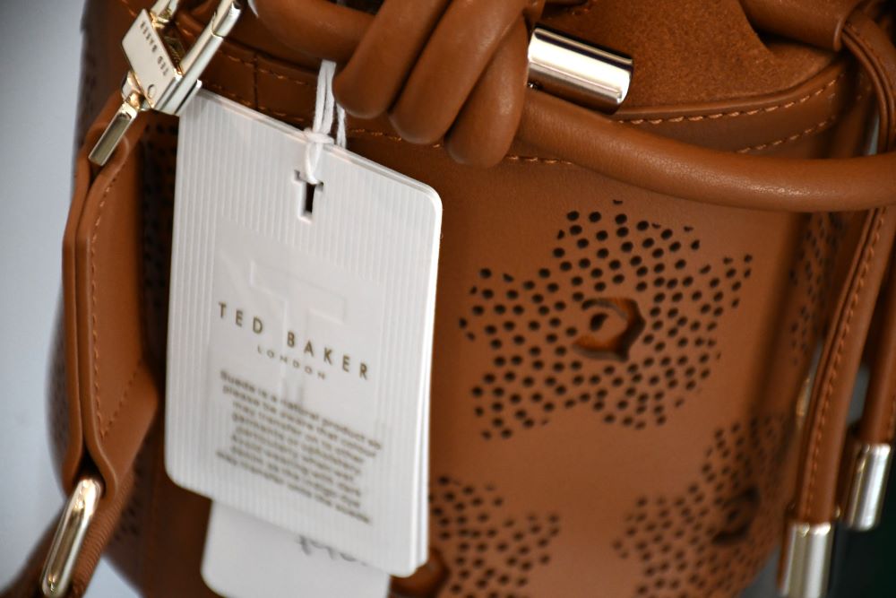 Ted Baker Laser Cut Out Brown Suede Bucket Bag BNWT