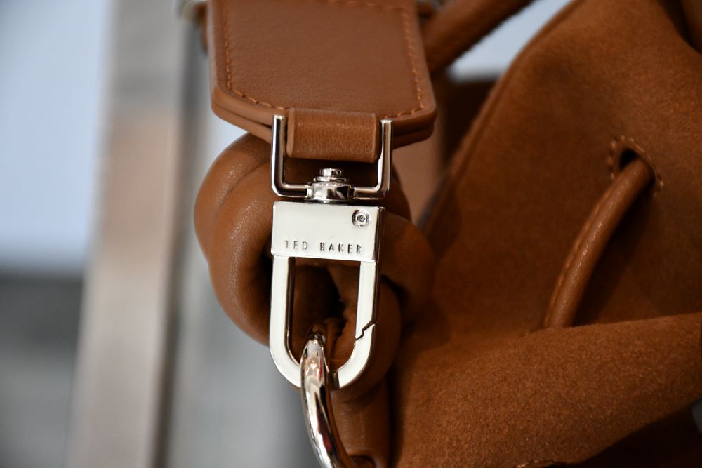 Ted Baker Laser Cut Out Brown Suede Bucket Bag BNWT