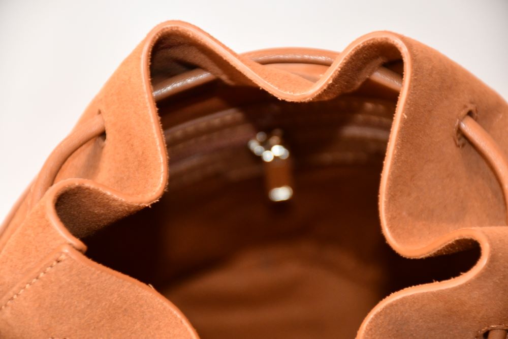 Ted Baker Laser Cut Out Brown Suede Bucket Bag BNWT