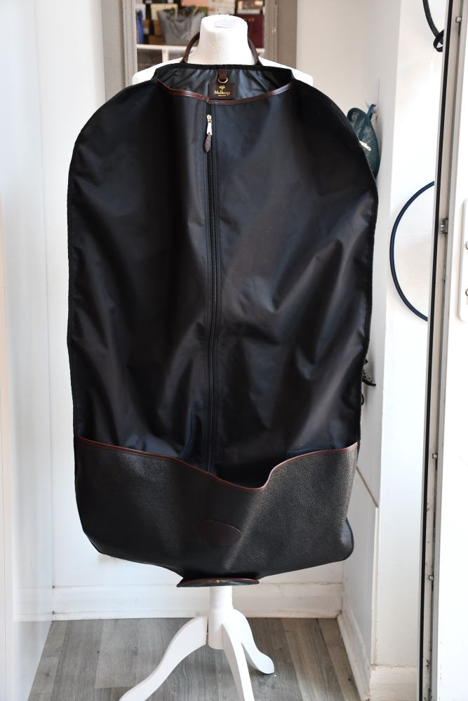 preowned Mulberry Leather Trim Heritage Suit Carrier