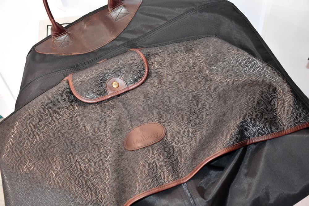 preloved Mulberry Leather Trim Heritage Scotchgrain Suit Carrier