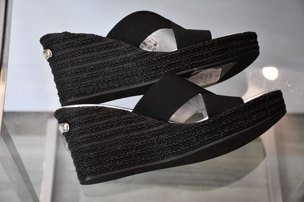 Russell & Bromley Black Cross Strap Wedge Mules (7)