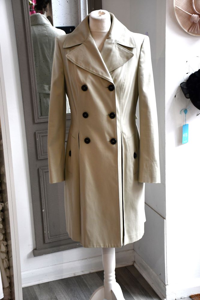 front of Burberry London Pleated Skirt Trenchcoat
