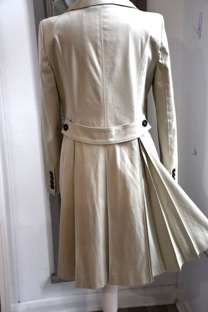 back of preloved Burberry Pleated Skirt Trench Coat