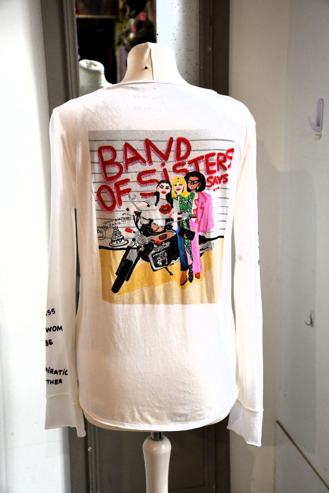 Motorcyle back of preloved Zadig and Voltaire Tunisien  Band of Sisters T Shirt