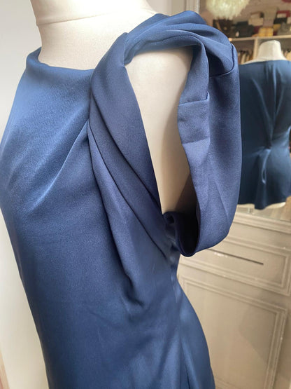side of Reiss Trinny Twist Sleeve French Navy Top