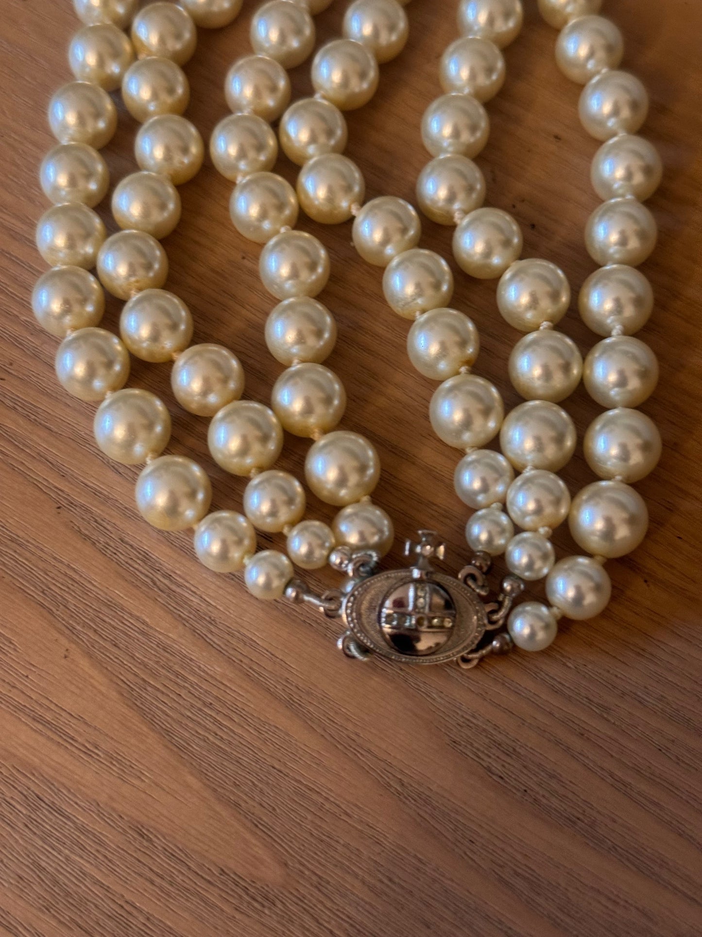 Vivienne Westwood Three String Orb Choker Necklace