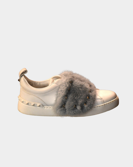 Valentino Ready Go Runner Mink Fur Trainers (38)