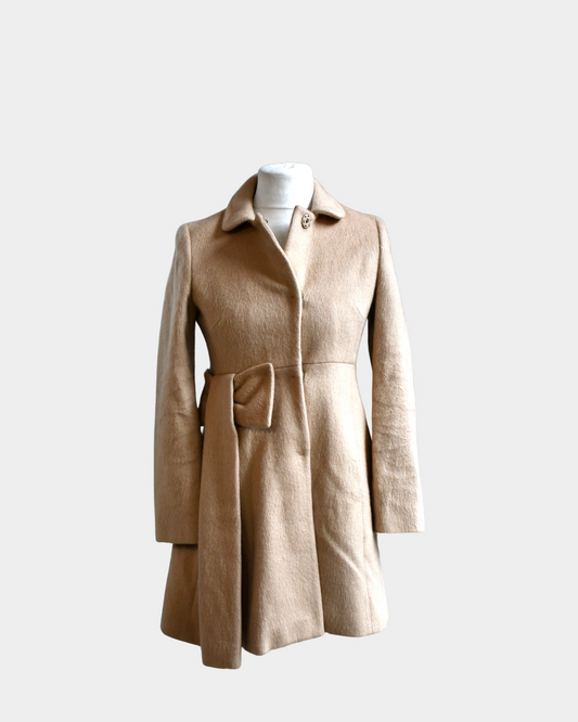 pre owned Red Valentino Camel Wool Mohair Coat 