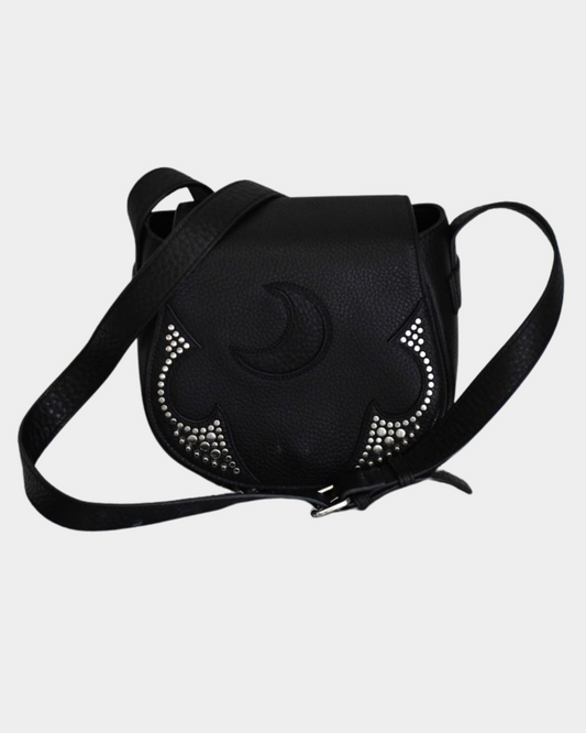 preowned Alexander McQueen Black Grained Leather Crossbody Bag