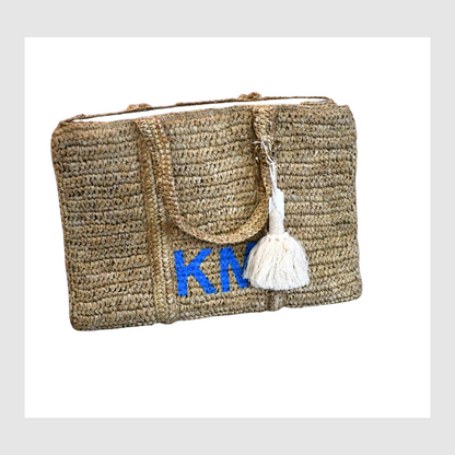 Preowned Rae Feather Raffia Bag