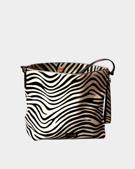 Karen Millen Pony Hair Zebra Leather Handbag