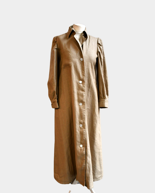 Massimo Dutti Linen Dress Coat (10)