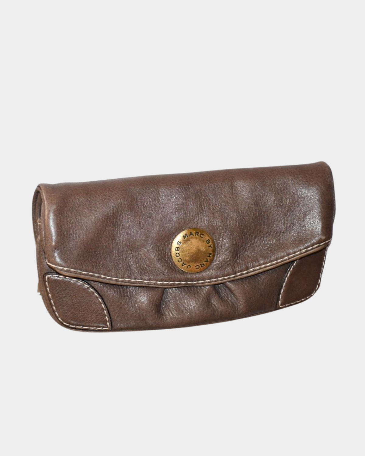 Marc Jacobs Oversized Leather Brown Clutch