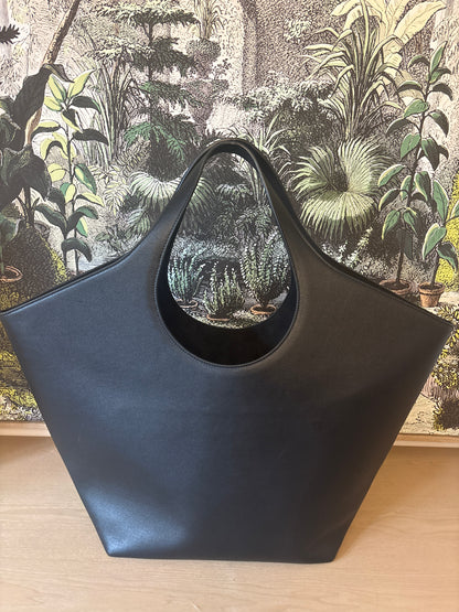 Back image of large leather tote 