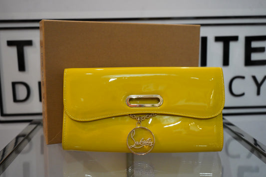 Preowned Christian Louboutin Rivera Leather Mimosa Clutch