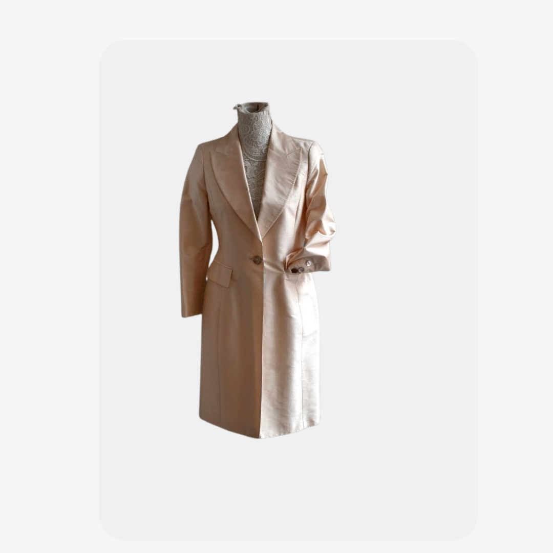 Renato Nucci Apricot Silk Dress Coat (8)