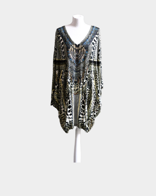 pre owned Camilla Short Embellished Kaftan Dress