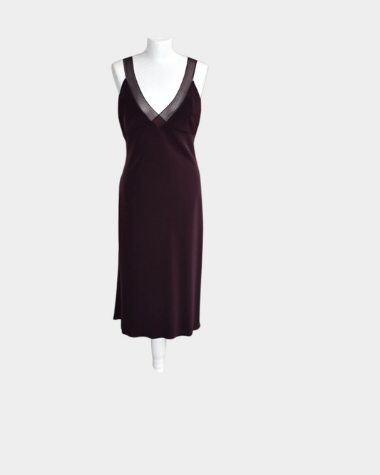 pre owned Emporio Armani Plum Sleeveless Slip Dress