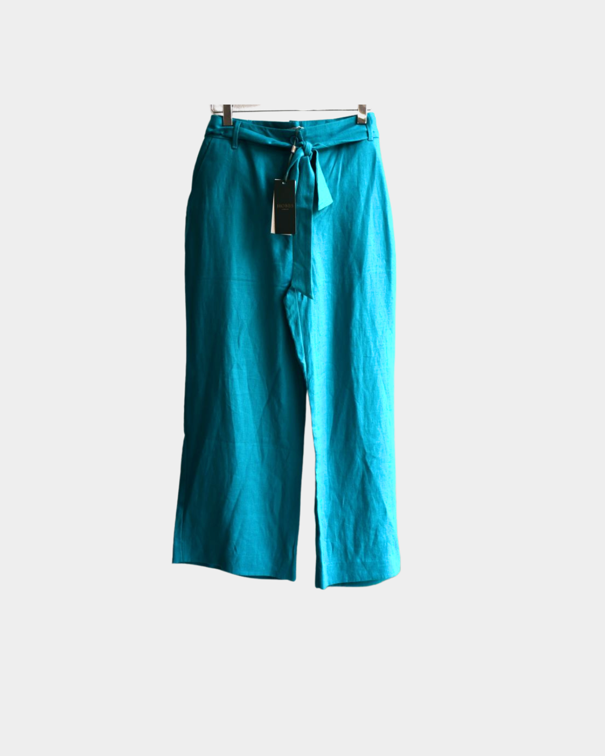 pre owned Hobbs Jacqui Crop Linen Trousers