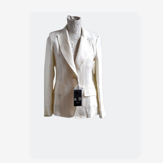 Preowned Weekend Max Mara Canvas White Linen Jacket