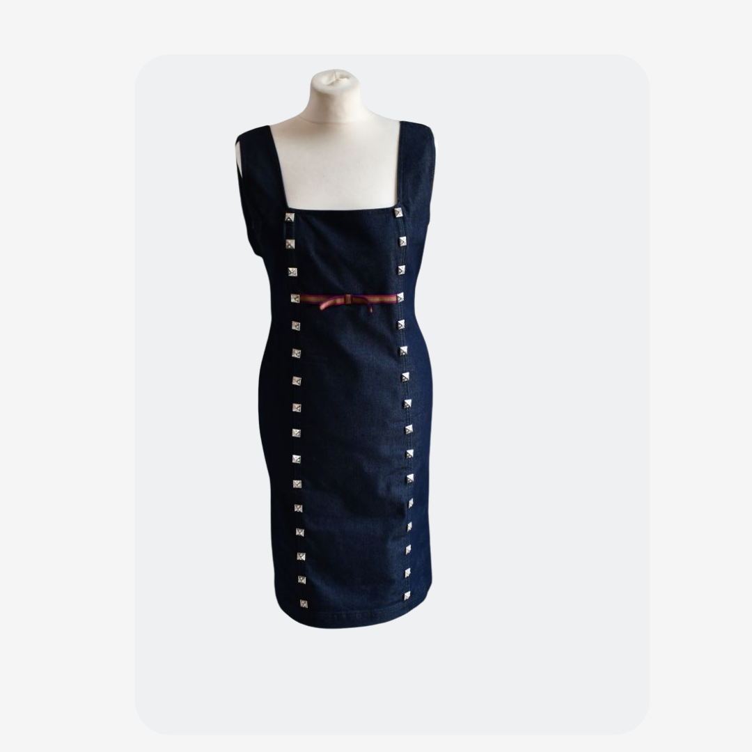 preowned Balizza Above The Knee Denim Dress