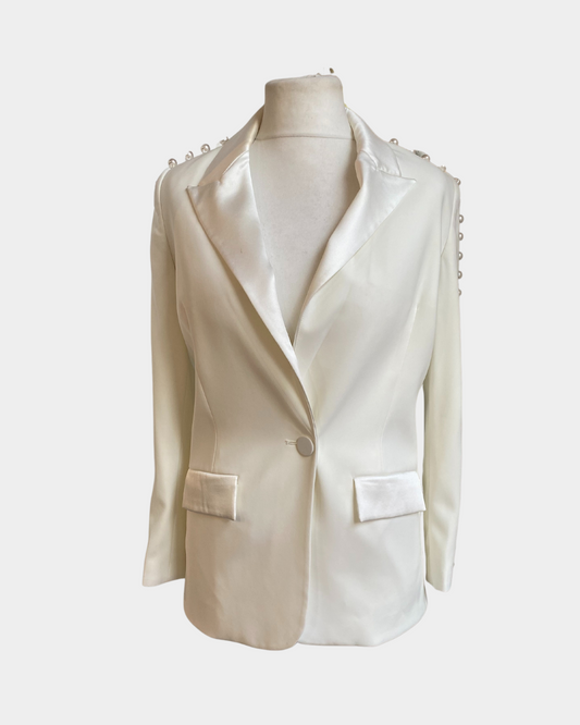 Nadine Merabi White Pearl Jacket (S/M) NO Discount