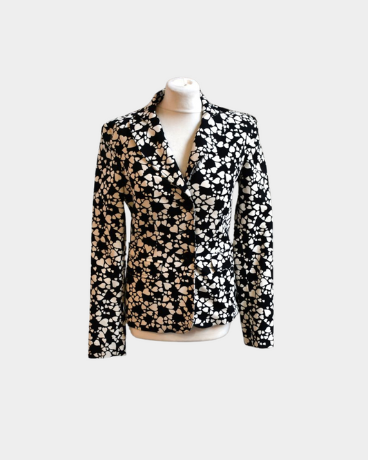 preloved Moschino Black and White Hearts Blazer Jacket 