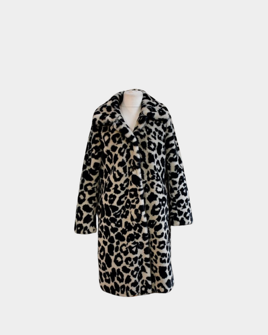 Oakwood Faux Fur Leopard Print Coat (M)