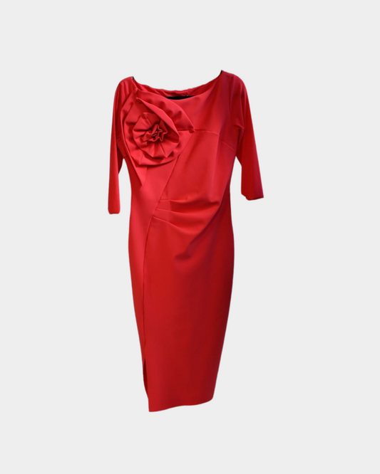 pre owned Chiara Boni Coral Orange Bodycon Occasion Dress