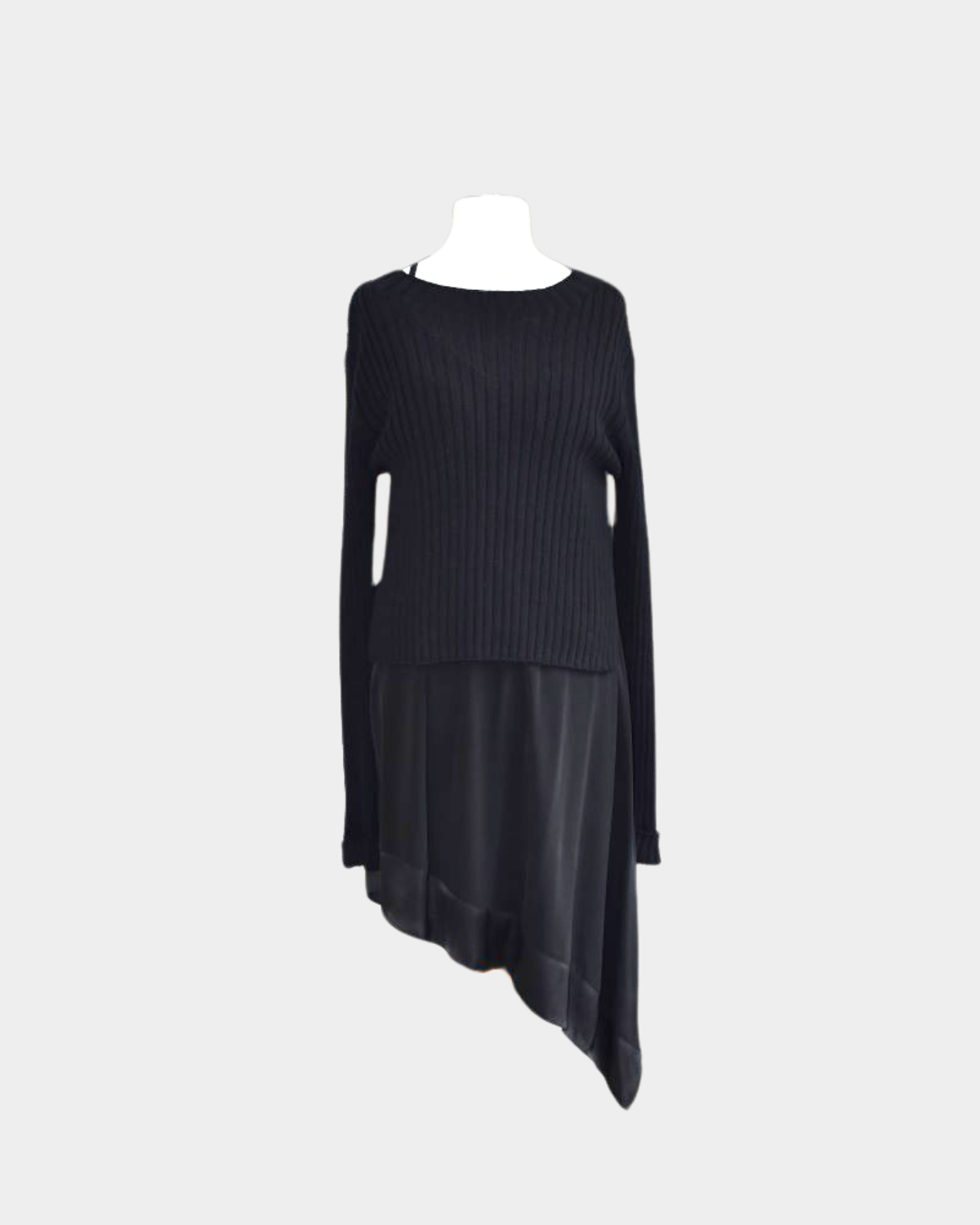 pre owned All Saints Two Piece Elina Black Slip Dress and Ribbed Jumper (